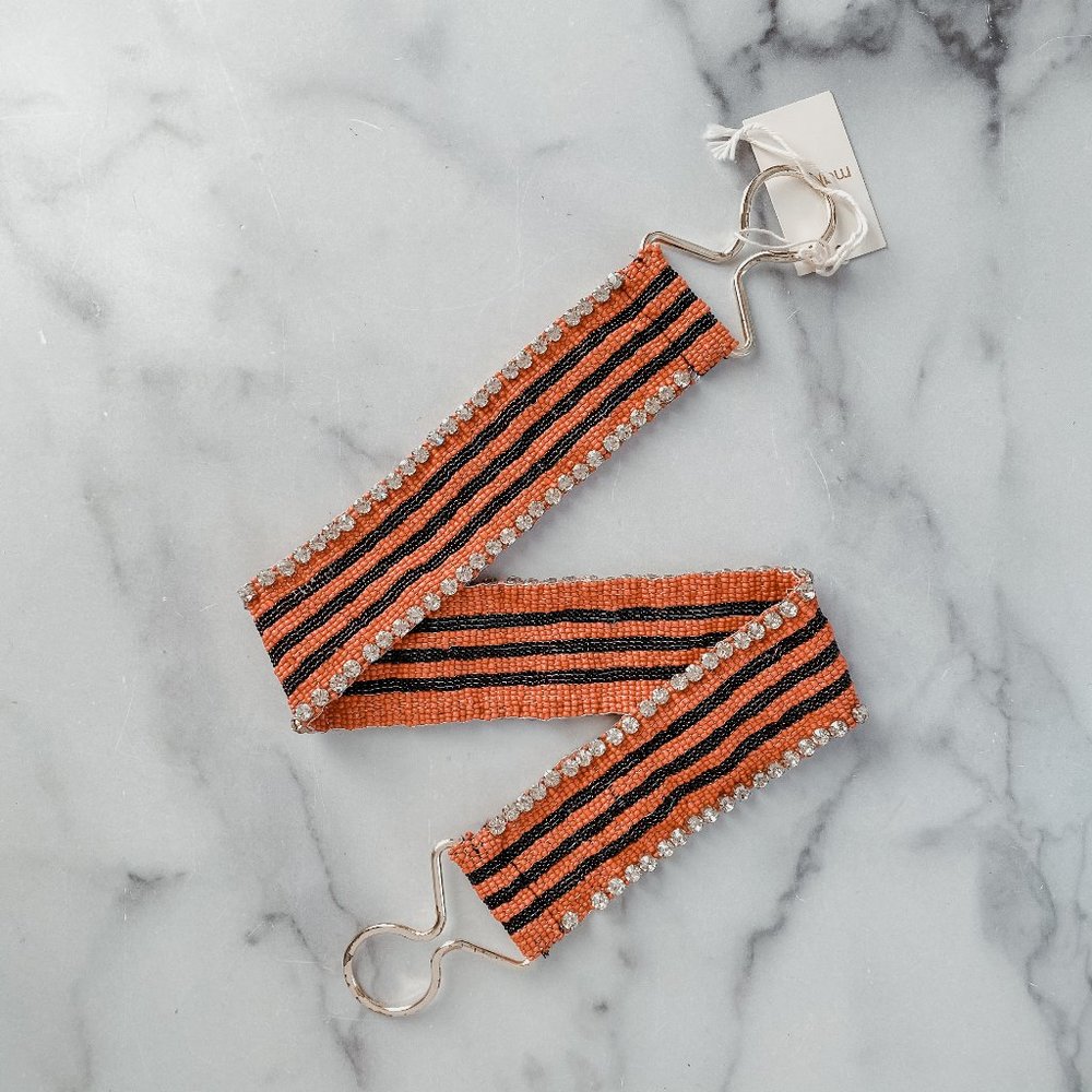 MAJE Beaded elastic belt embellished NWT